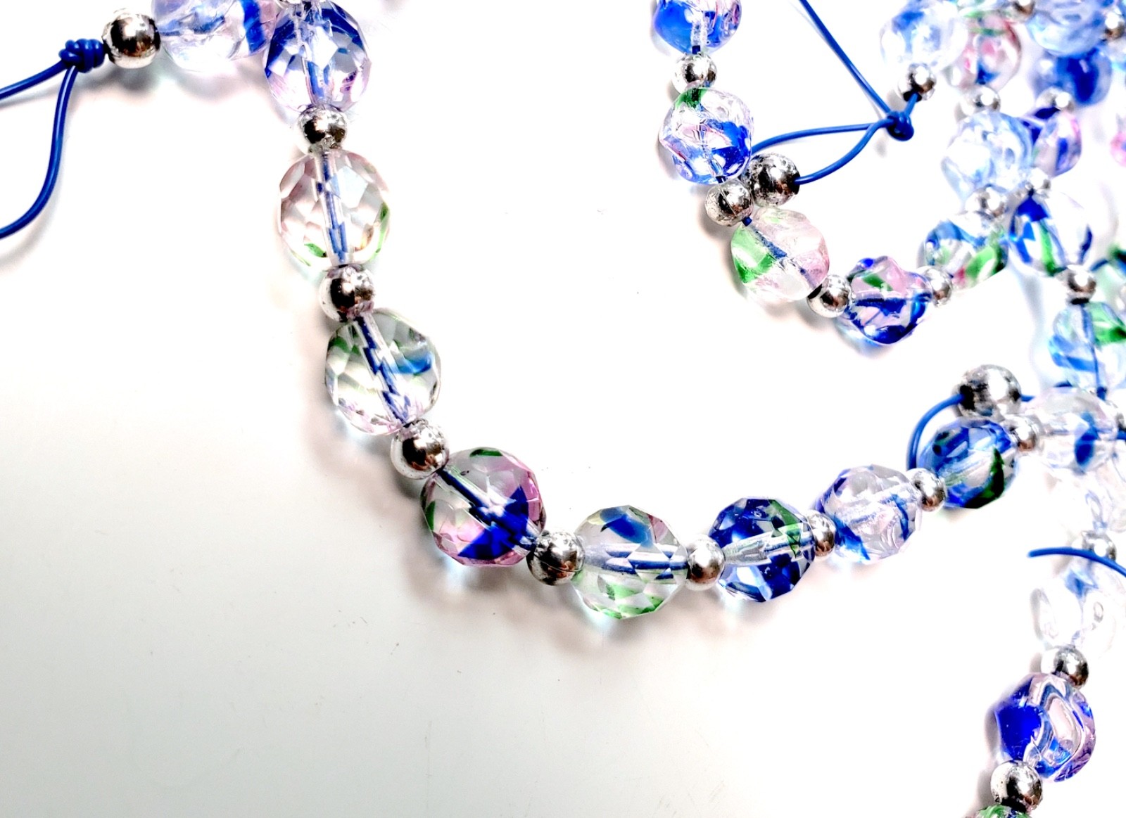 ‘Water Lily’ glass beads, actual beads shown, 15″ strands x6, for jewelry, craft