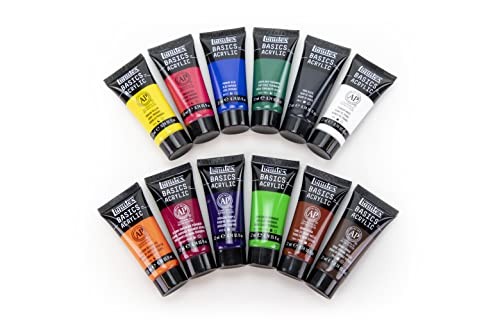 Liquitex BASICS Acrylic Paint Set, 12 x 22ml (0.74-oz) Tube Paint Set
