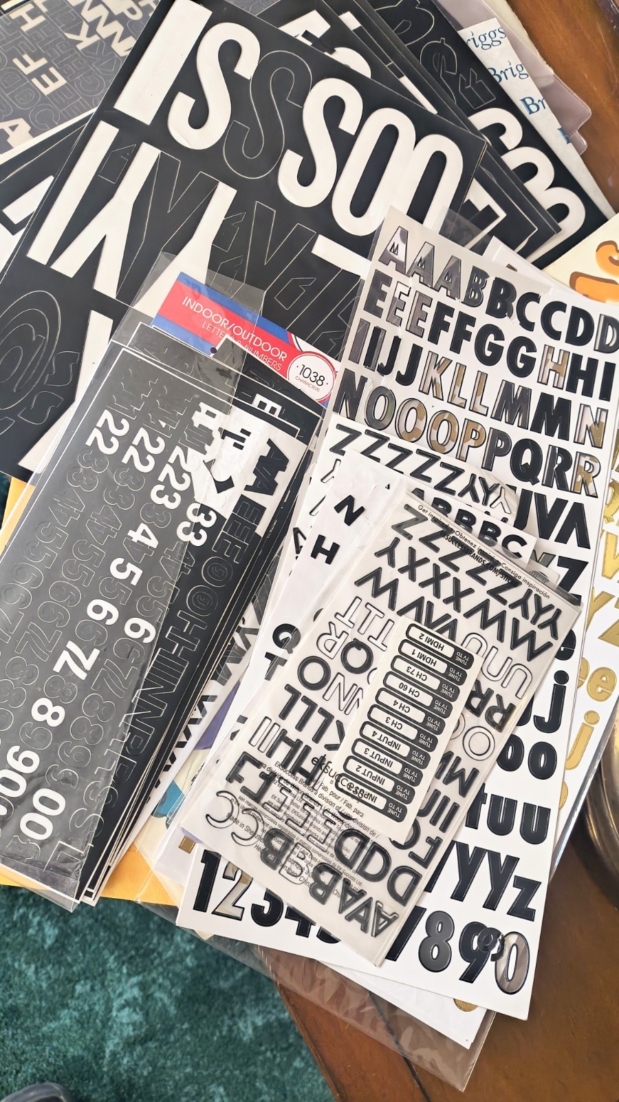 Huge Lot Sticker & Stencils. All Sizes Peel/Stick Numbers & Letters, Over 3.5 Lb
