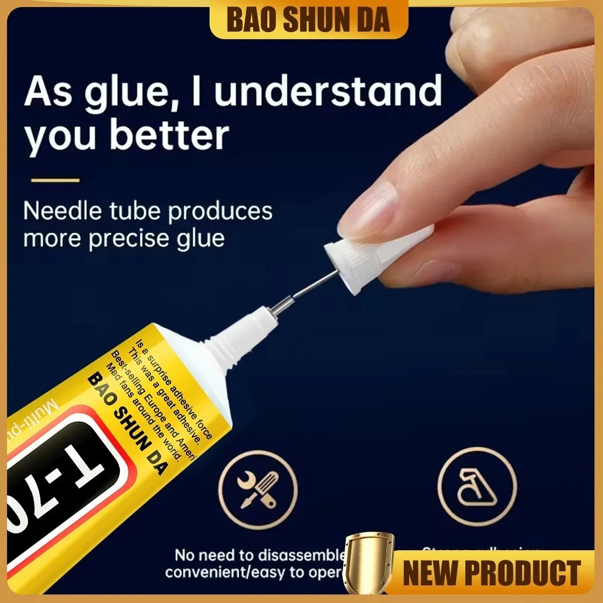 T7000 Black Repair Glue Strong Adhesive for Phone Tablet Precision Applicator