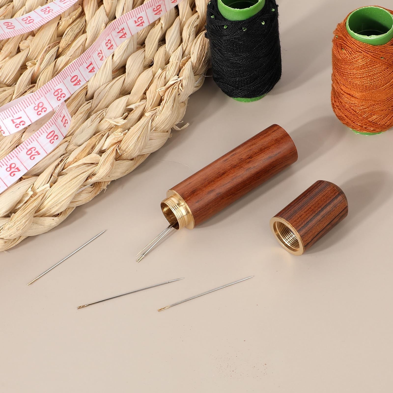 30PCS Stainless Steel Self-threading Needles Opening Sewing Darning Needles