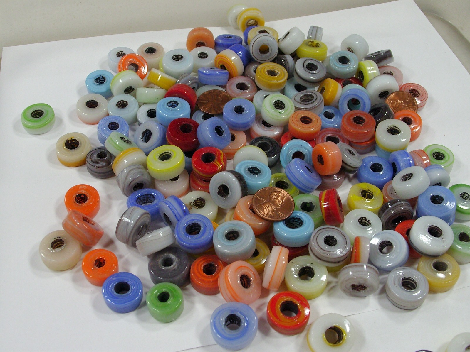 2 Pounds India Handmade Large Sliced Round Glass Beads Wholesale Bulk (BVP-9) ⭐