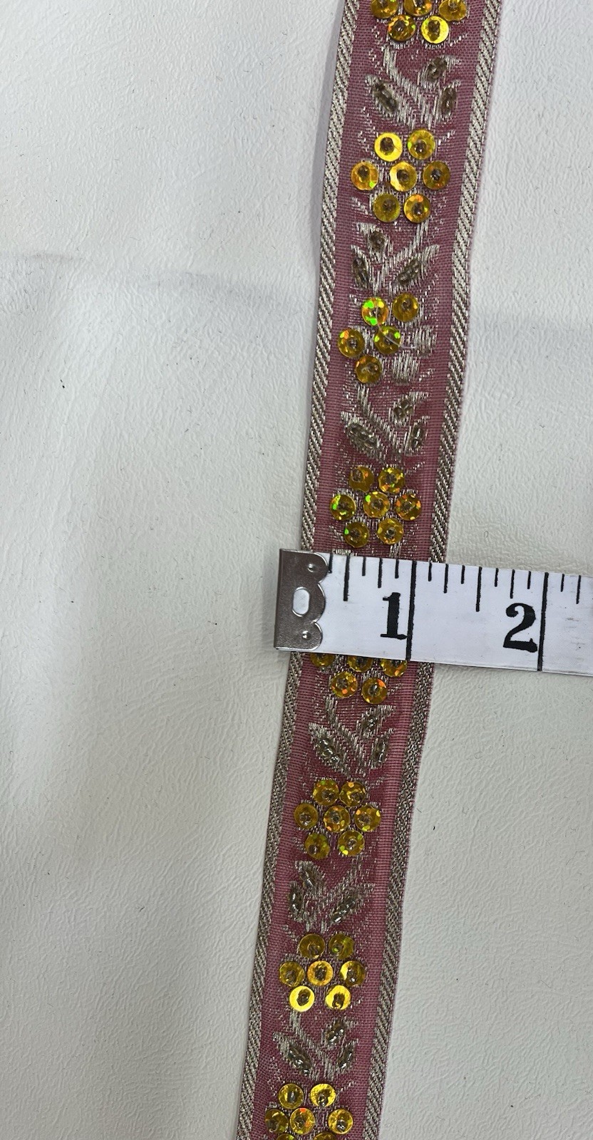 1 yard Dark red and yellow sequin ribbon trim #sequins #embellishments #party