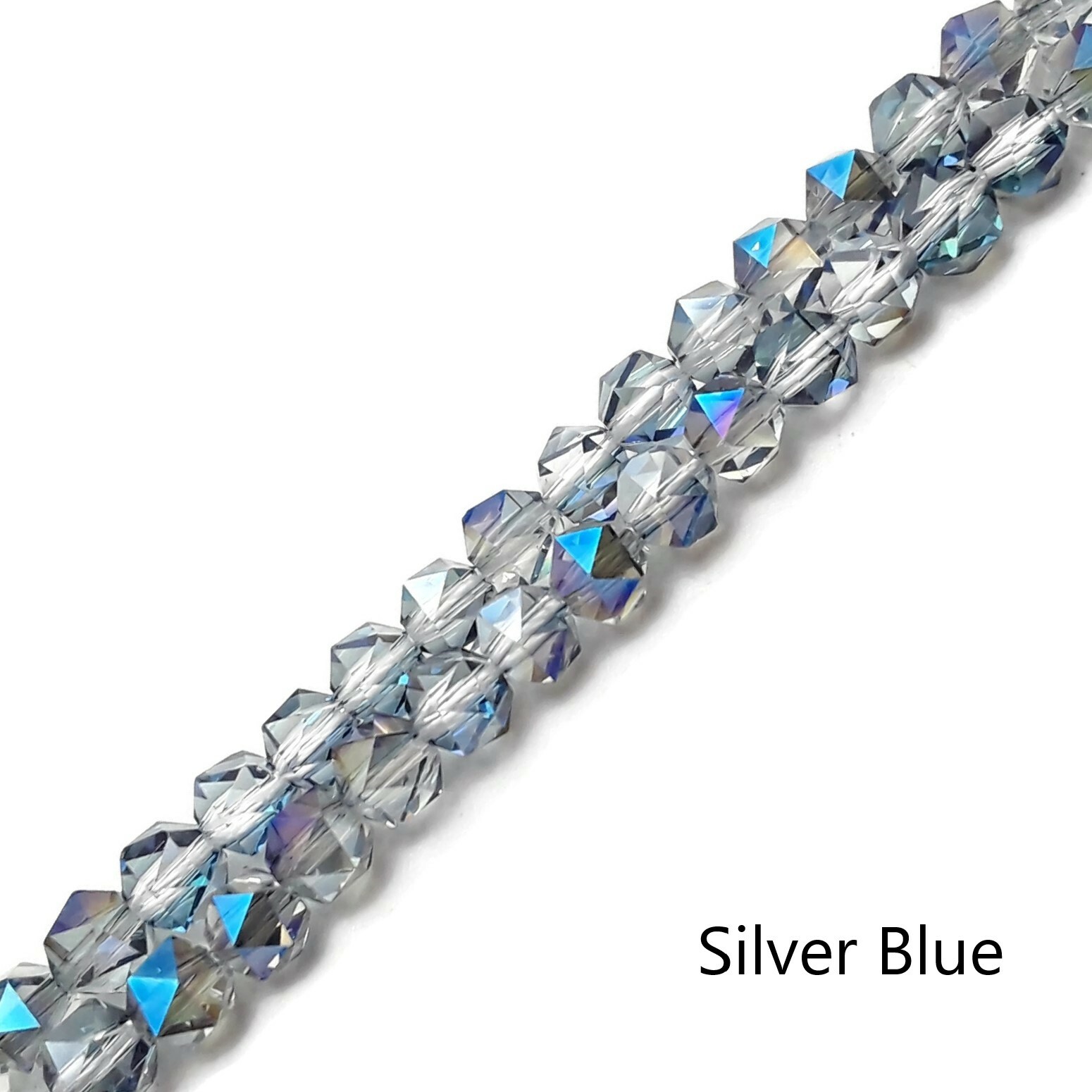 Crystal Glass Faceted Star Cut Round Beads 6mm 13″ Strand