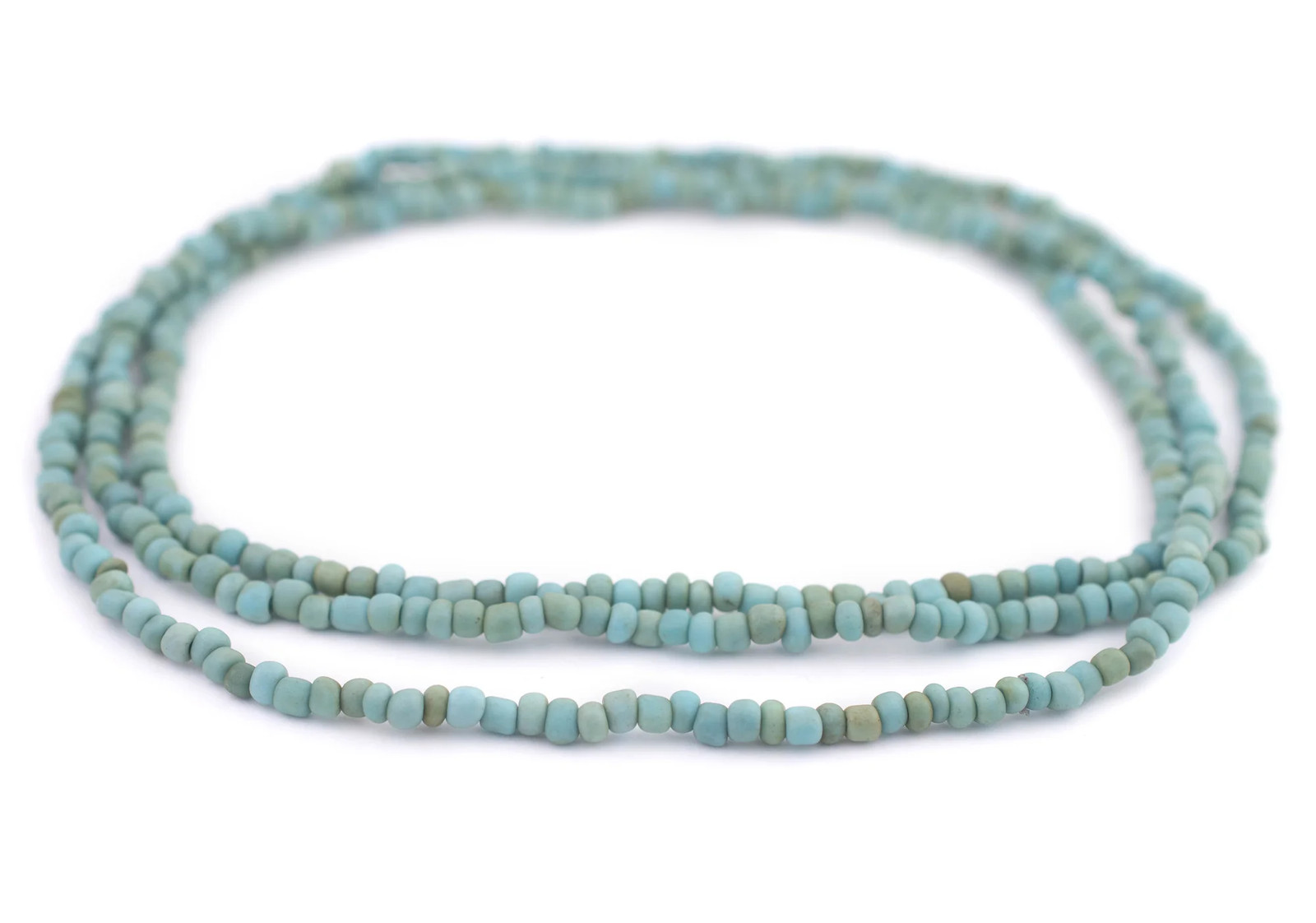 Vintage-Style Blue Java Glass Seed Beads 4mm, 48 Inch Strand Indonesia