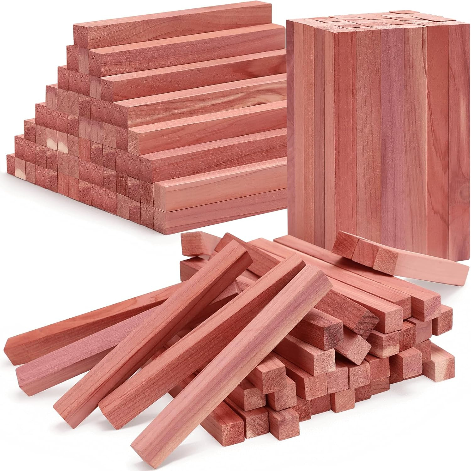 Homode Cedar Blocks for Clothes Storage, 100Pcs Cedar Sticks, Aromatic Red Cedar