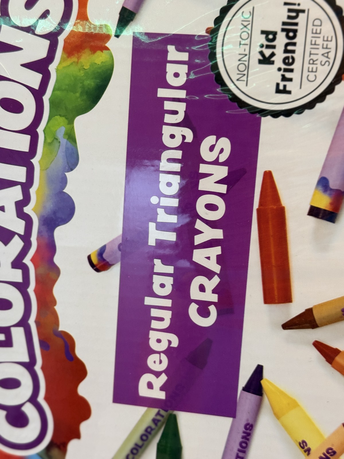 COLORATIONS Regular Triangular Crayons 16 Colors Set of 208 Bulk Non-Toxic Art