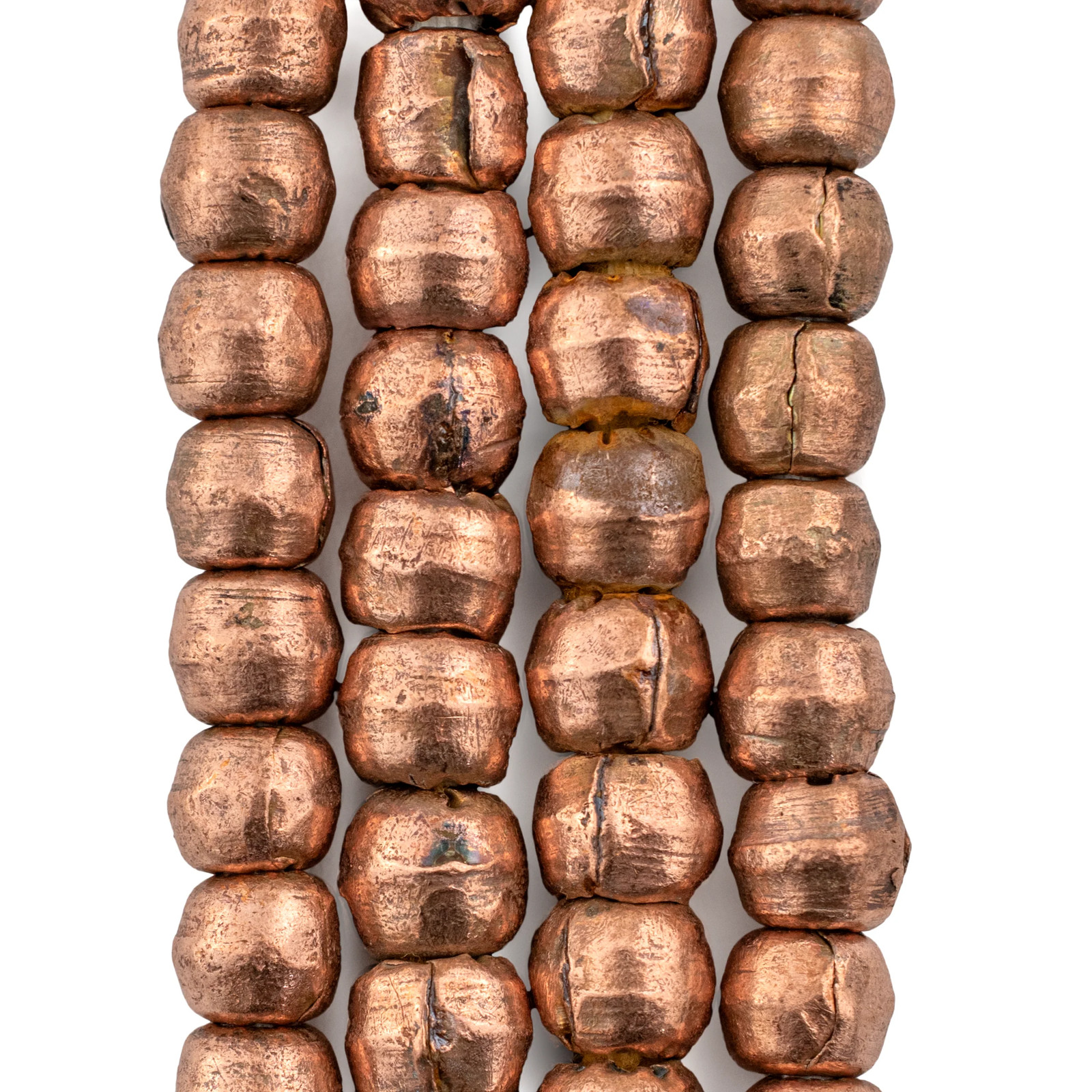 Round Copper Ethiopian Beads 8mm African Large Hole 32 Inch Strand Handmade