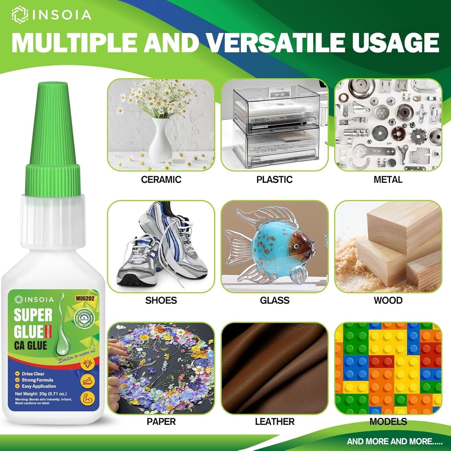 CA Glue Super Strong Fast Drying Waterproof for Wood Metal Plastic 20g