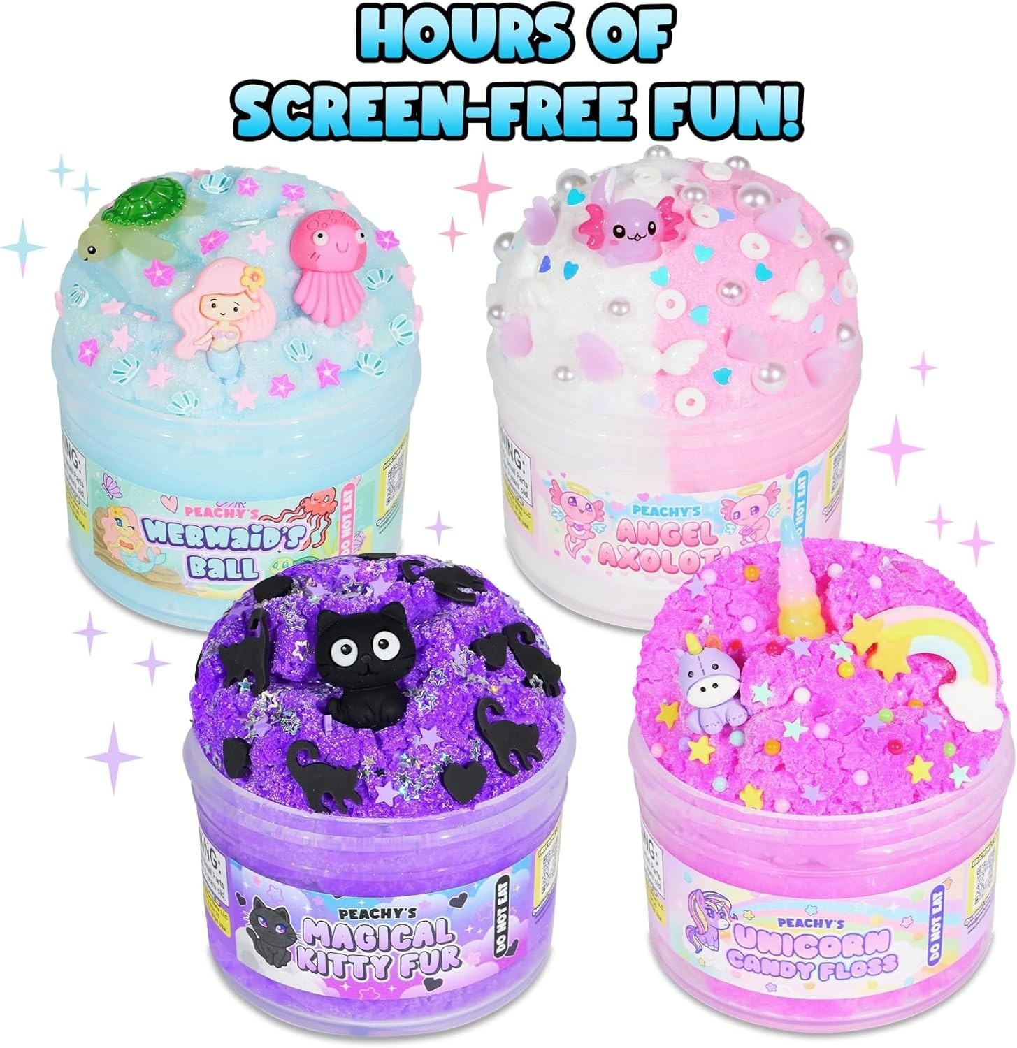 Official Bbies 4-Pack Fantasy Slime: Scented, Non-Toxic, USA Made – Easter Gift