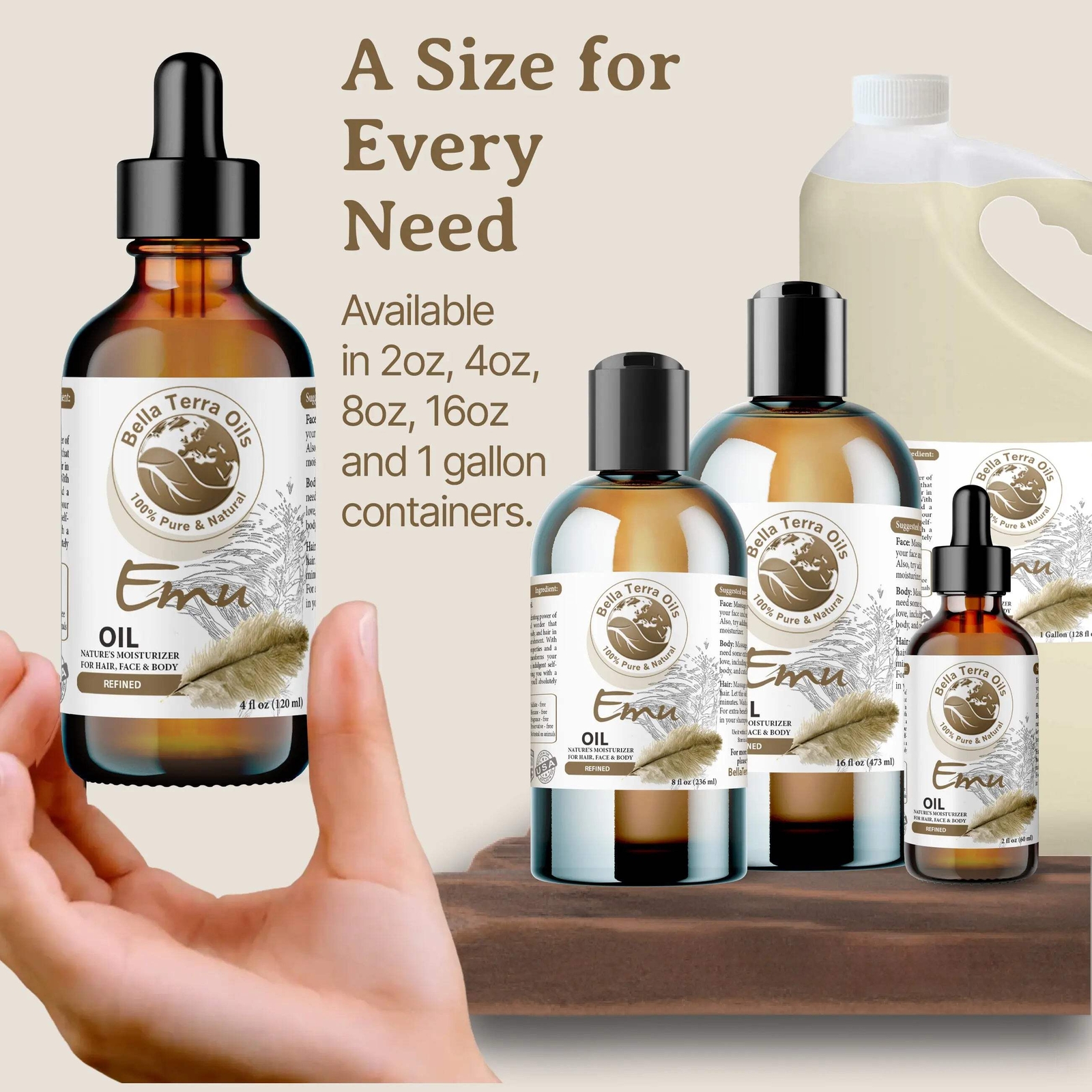 Emu Oil: Natural, Pure, Deeply Penetrating for Skin and Hair Care