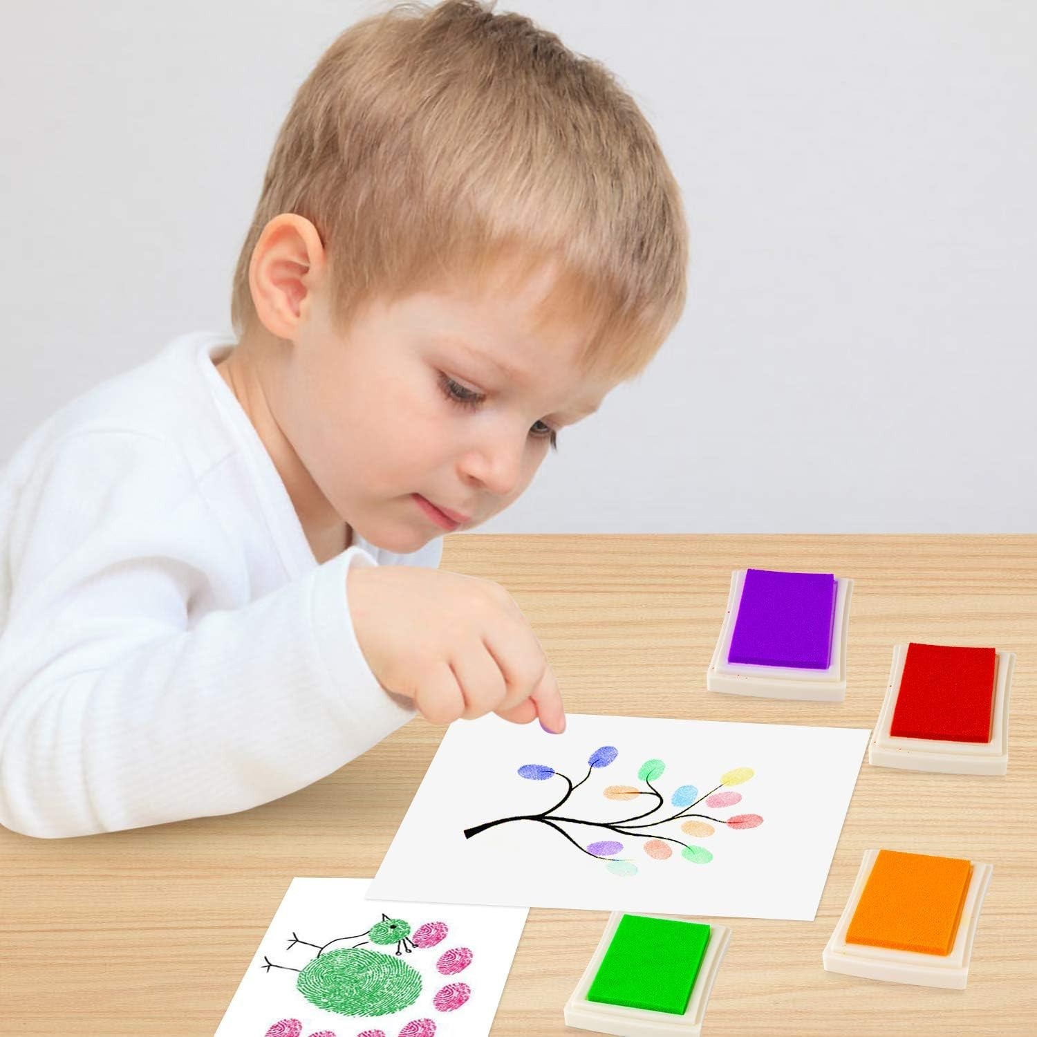 Non-Toxic 15 Color Washable Ink Pads for Kids’ Creative Finger Painting