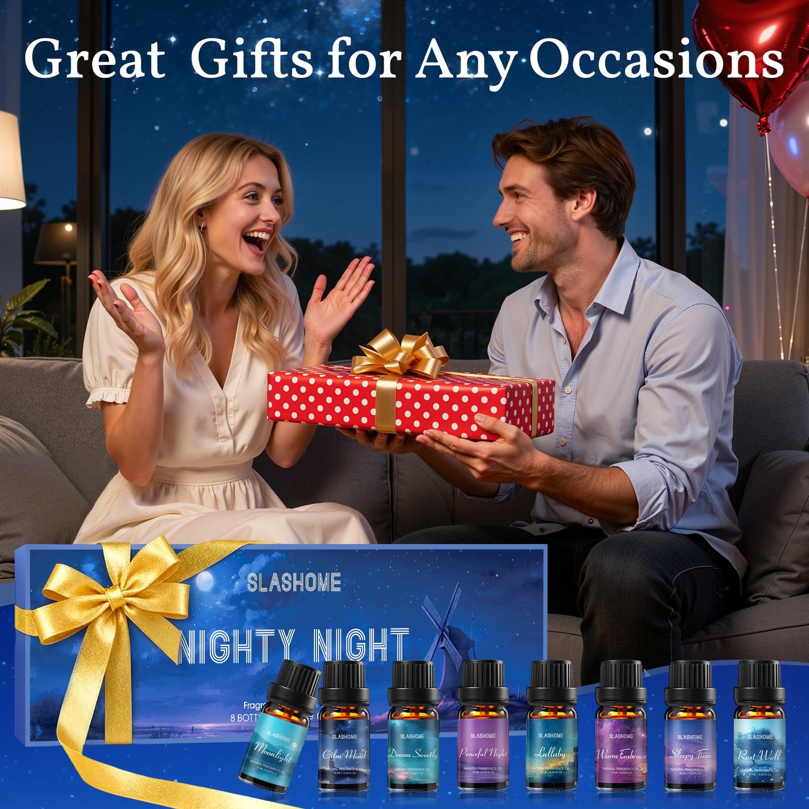8 Pack Sleep Essential Oils for 0.04 Fl Oz (Pack of 8), Good Night-8pack