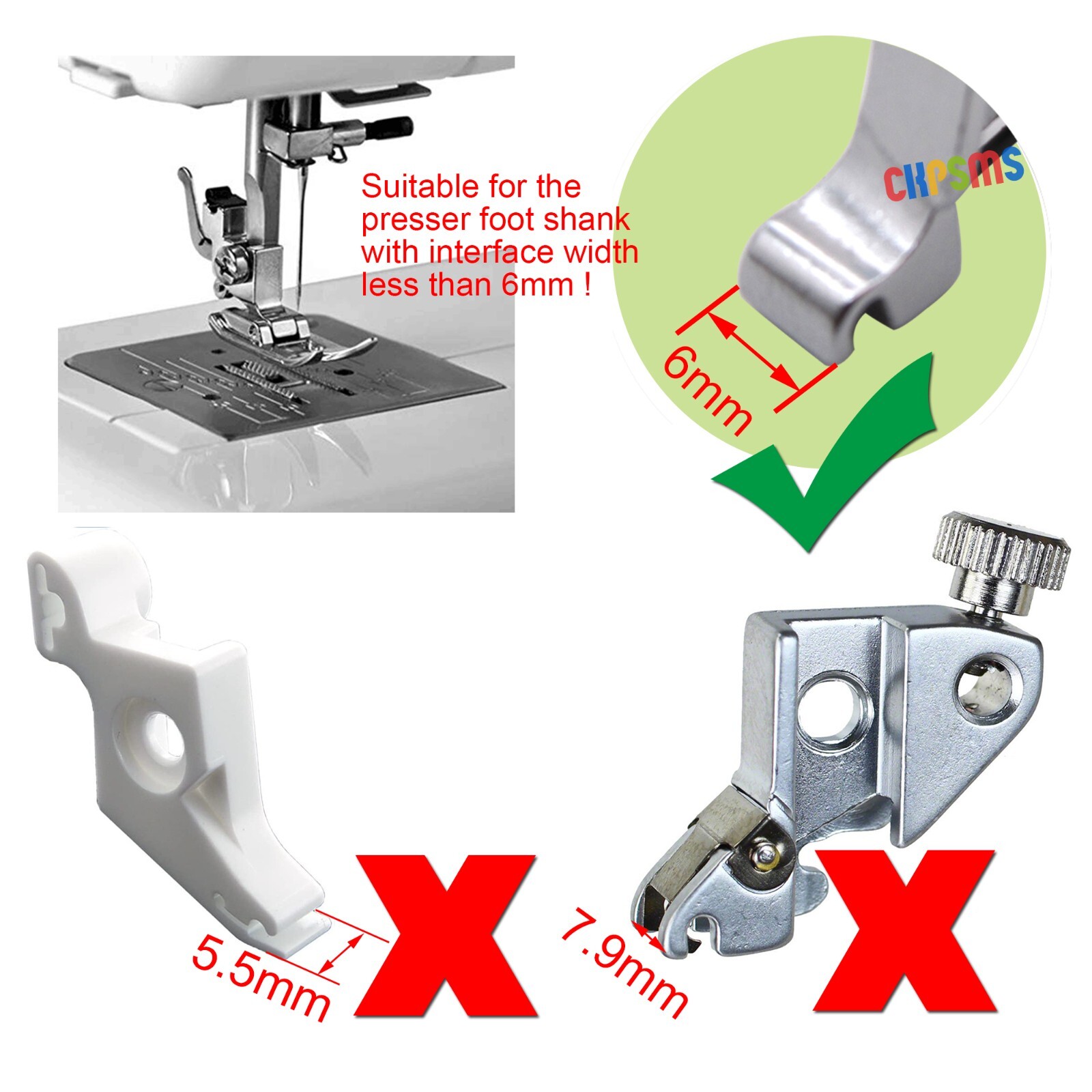 16‑Pc Low‑Shank Presser Feet Set – Fits Brother, Singer, Janome, Elna, Kenmore