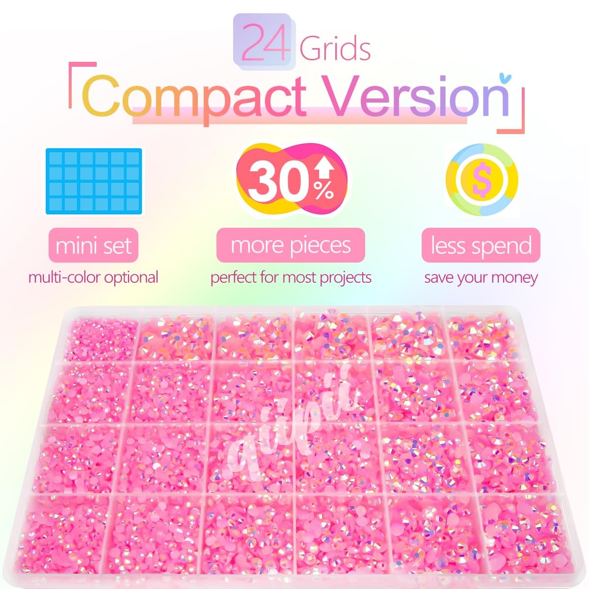 Light Pink AB Resin Rhinestones w B7000 Jewelry Glue for Bedazzling Crafting 2mm