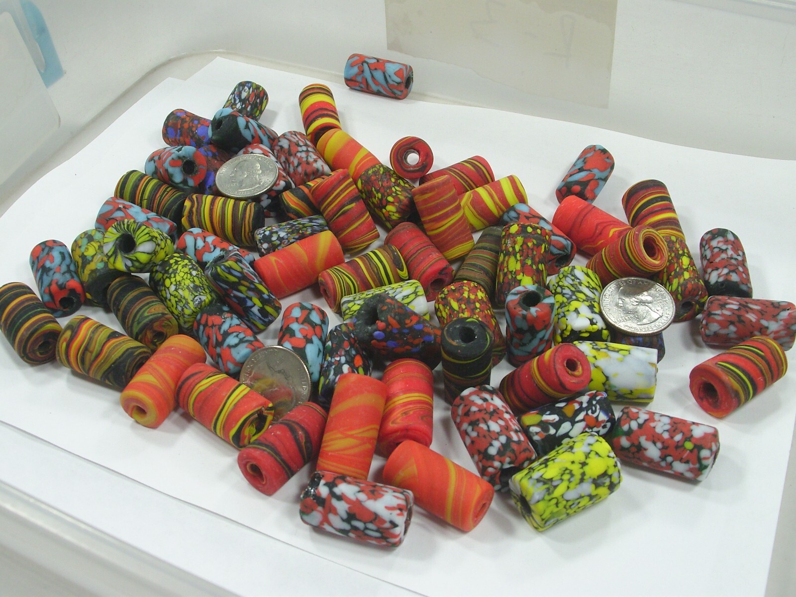 2 Pounds Large Multicolor India Handmade Millefiori Glass Beads Bulk (MNP-9) ⭐
