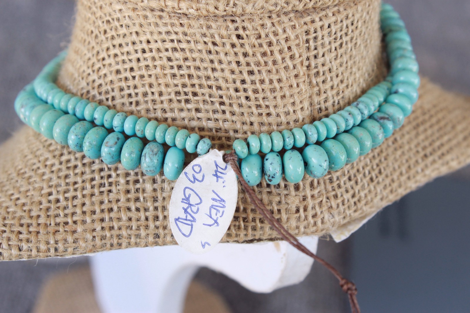 24in Campitos Turquoise Graduated Rondelle shape beads CHOICE Quality