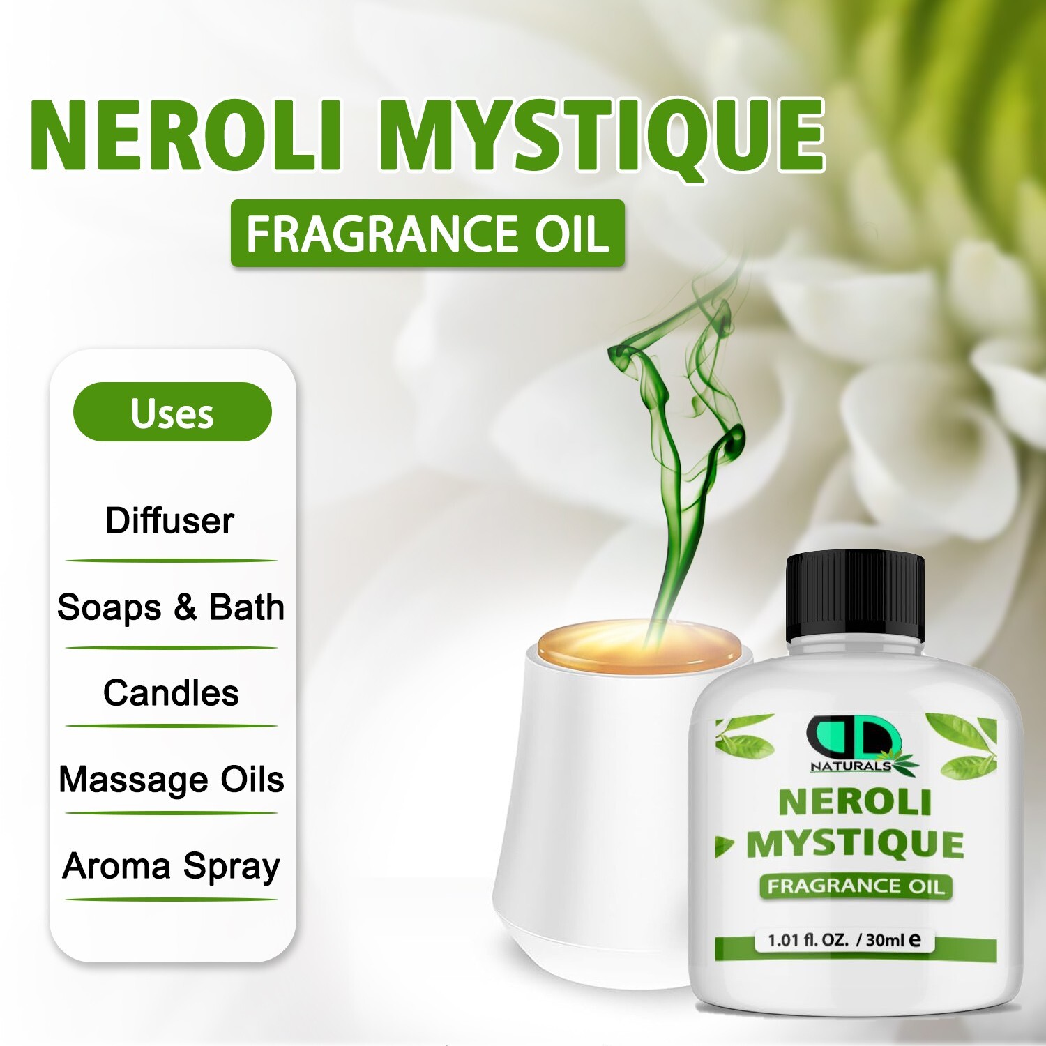 Neroli Mystique Fragrance Oil For Aromatherapy, Fresh & Sweet, Mood Enhancement