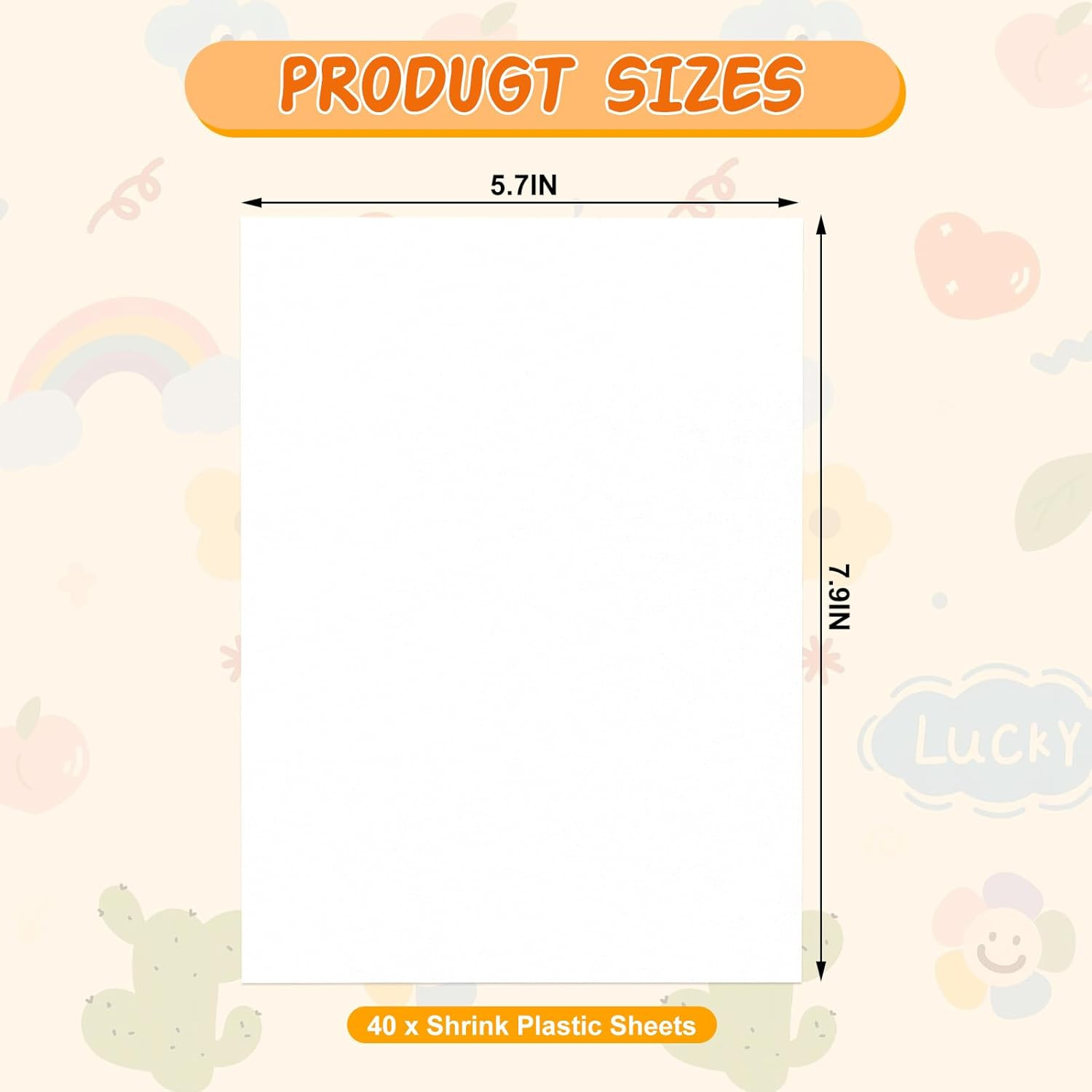 40 Pieces Shrinky Dink Sheets Kit, 7.9 X 5.7-Inch Shrink Paper Shrink Art Paper,