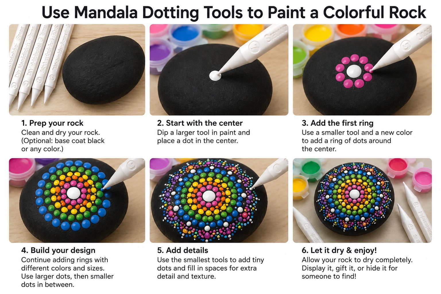 Mandala Dotting Tools 28 Sizes from 1mm to 18mm (14 Two-Sided Tools)