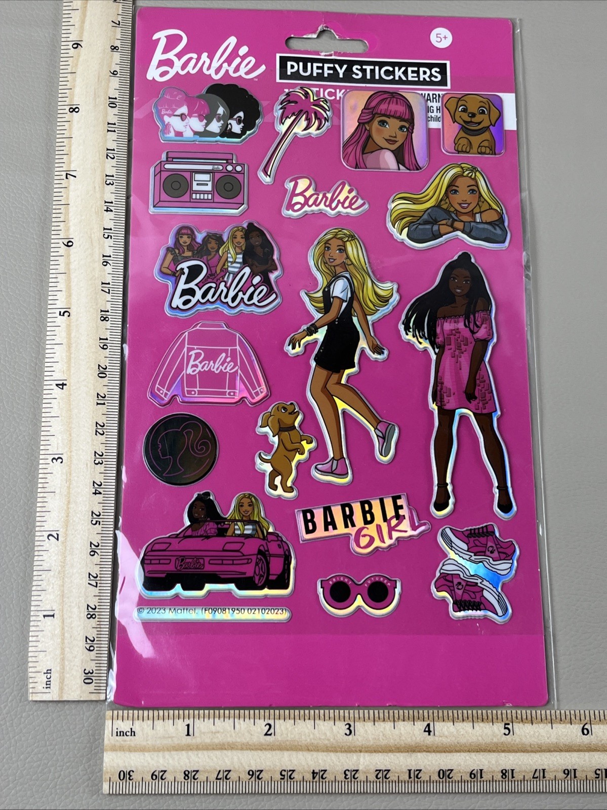 Barbie Puffy Stickers Sheet of 17 – New Sealed 2023