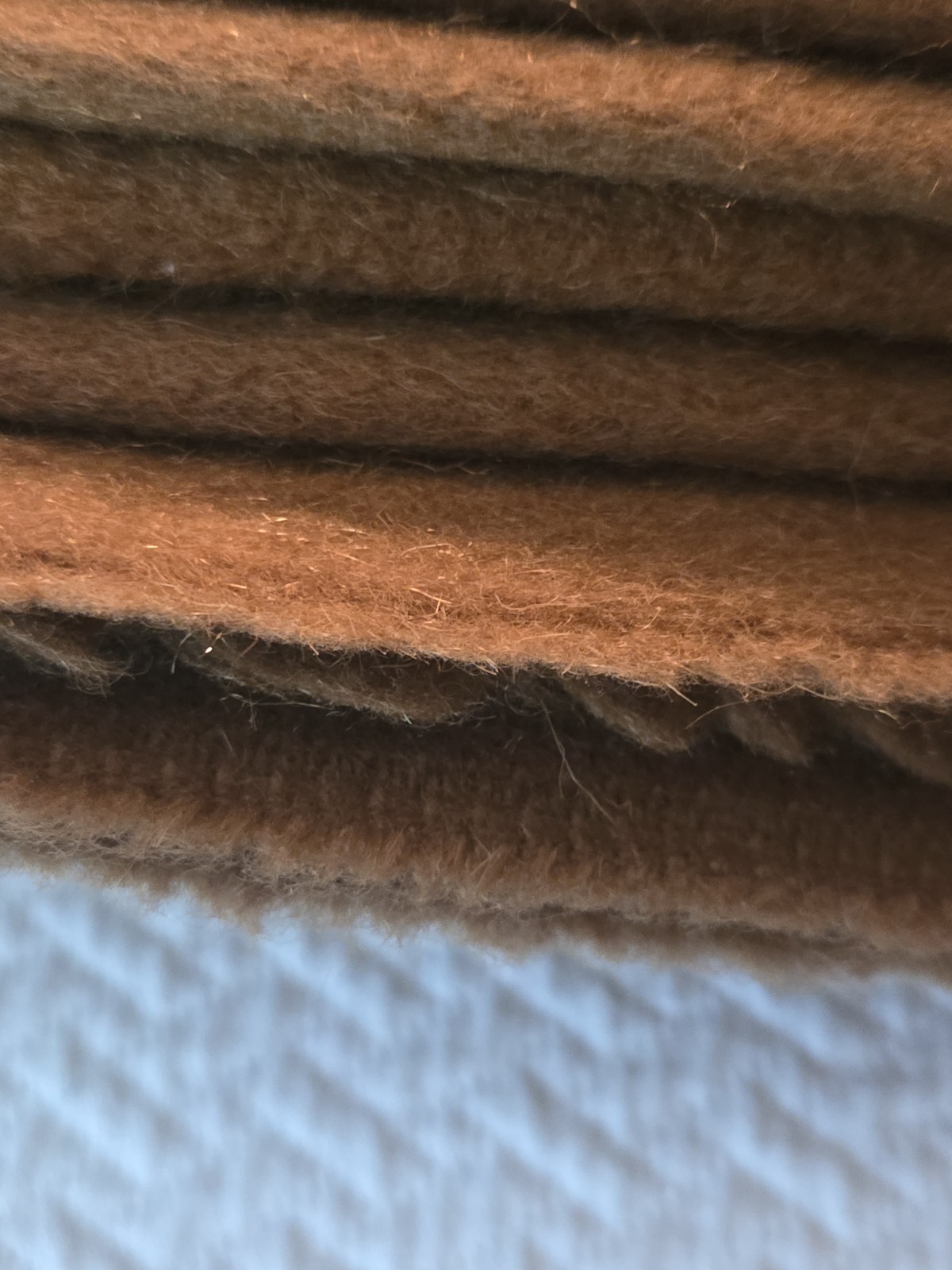 WOOL/MOHAIR BLEND Brown Fabric/Sewing/Craft/Home Dec/Felting 8X8″/Lot 13 pcs