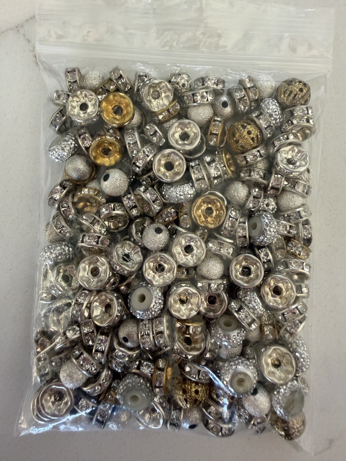 Bulk Brass Spacer Beads Silver Gold Bronze- 7.5oz/Lot- Jewelry Making DIY