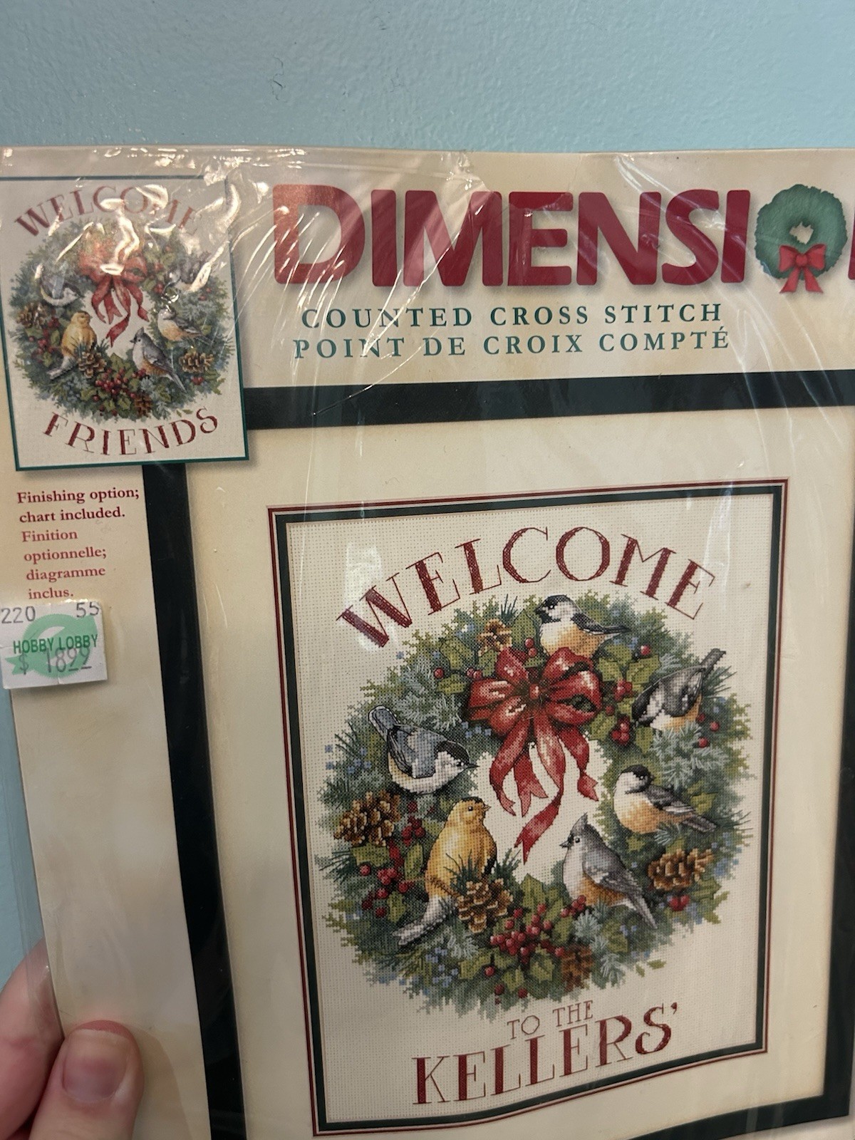 Dimensions Cross Stitch Kit Holiday Welcome Wreath 8735 Christmas 2004 Sealed