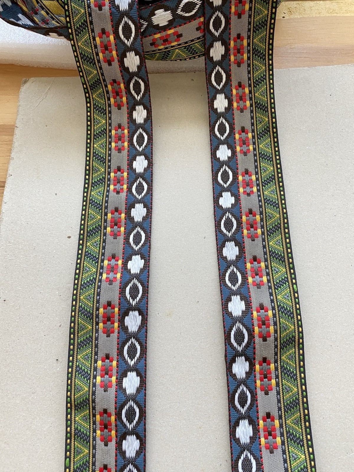 2 Yards Multicolor Jacquard Ribbon Trim for Sewing/Crafts/Belts/JG02/1.5″ Wide