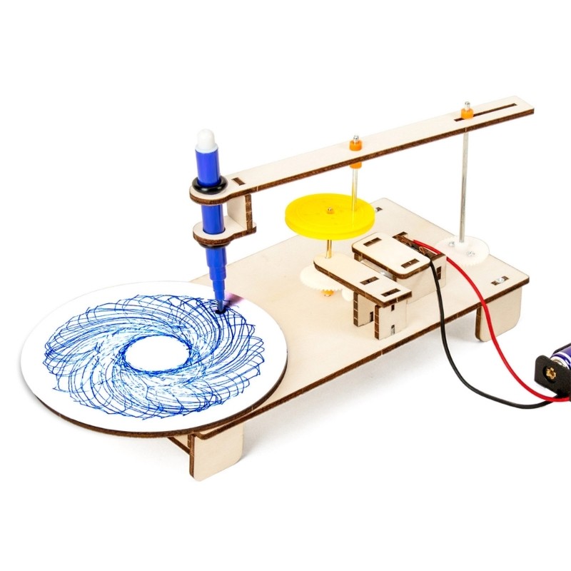 Creative Wooden Plotter Assembly Toy Enhances Kids Engineering Skills