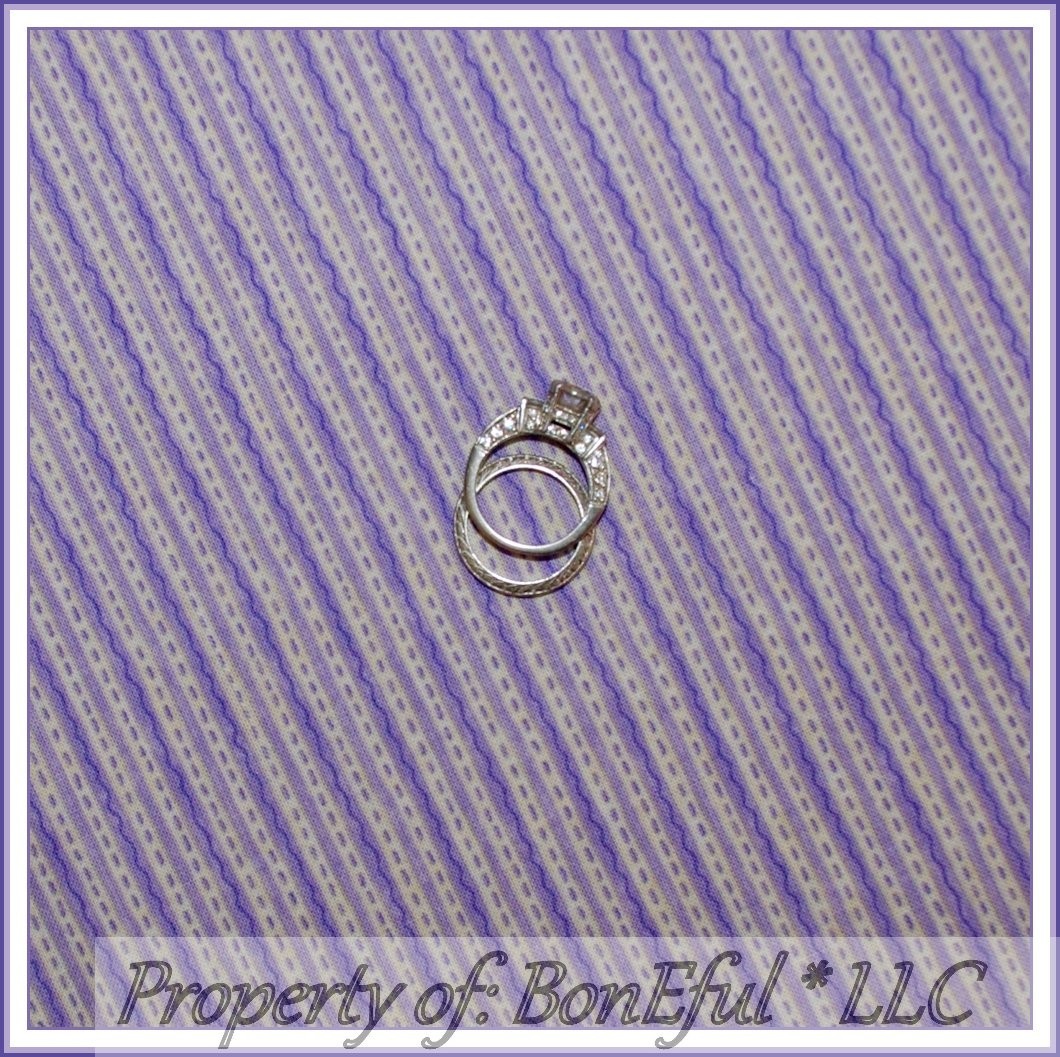 BonEful Fabric FQ Cotton Quilt Purple Pastel Small Little Stripe Princess Calico