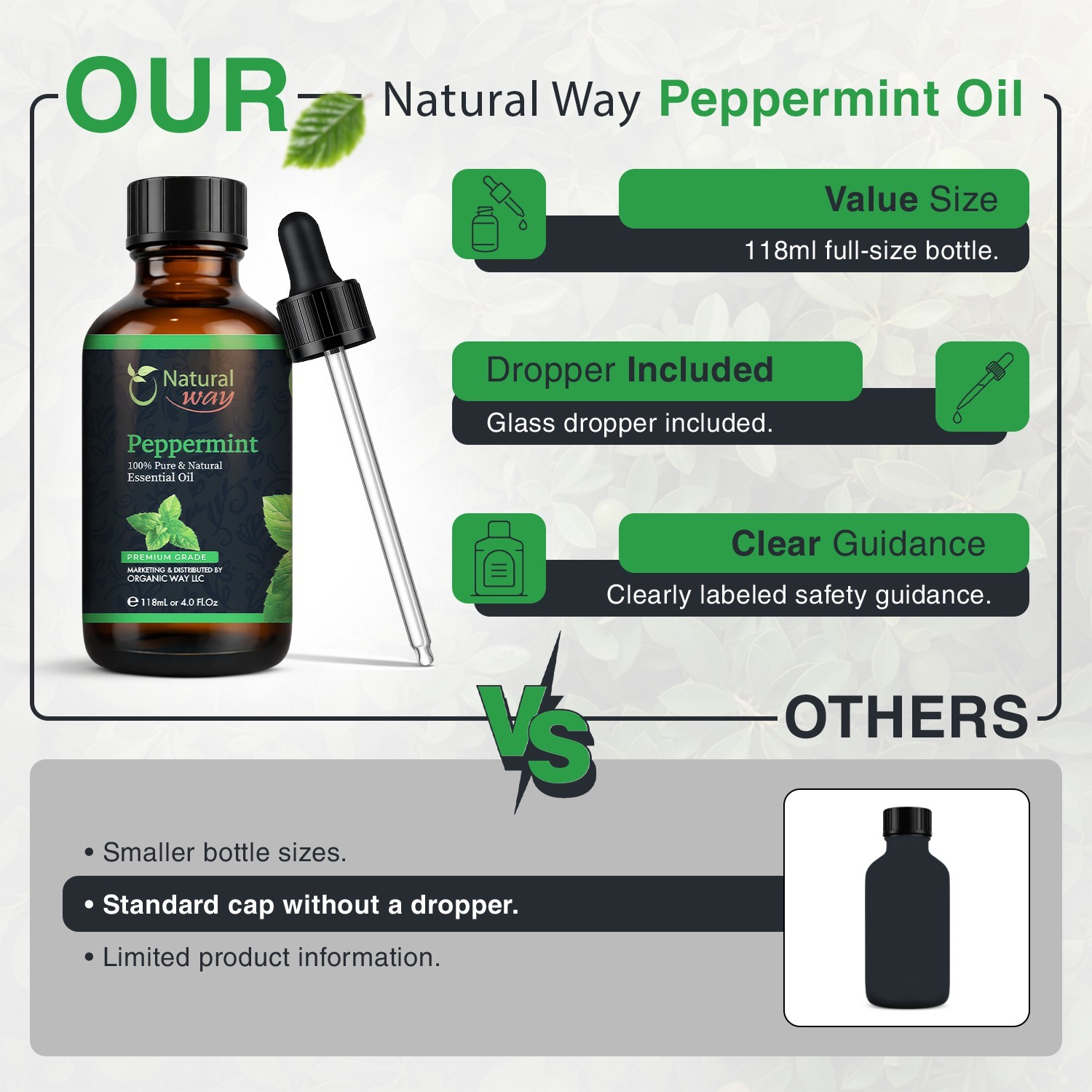 Natural Way Peppermint Essential Oil 4 Fl Oz (120 ml)