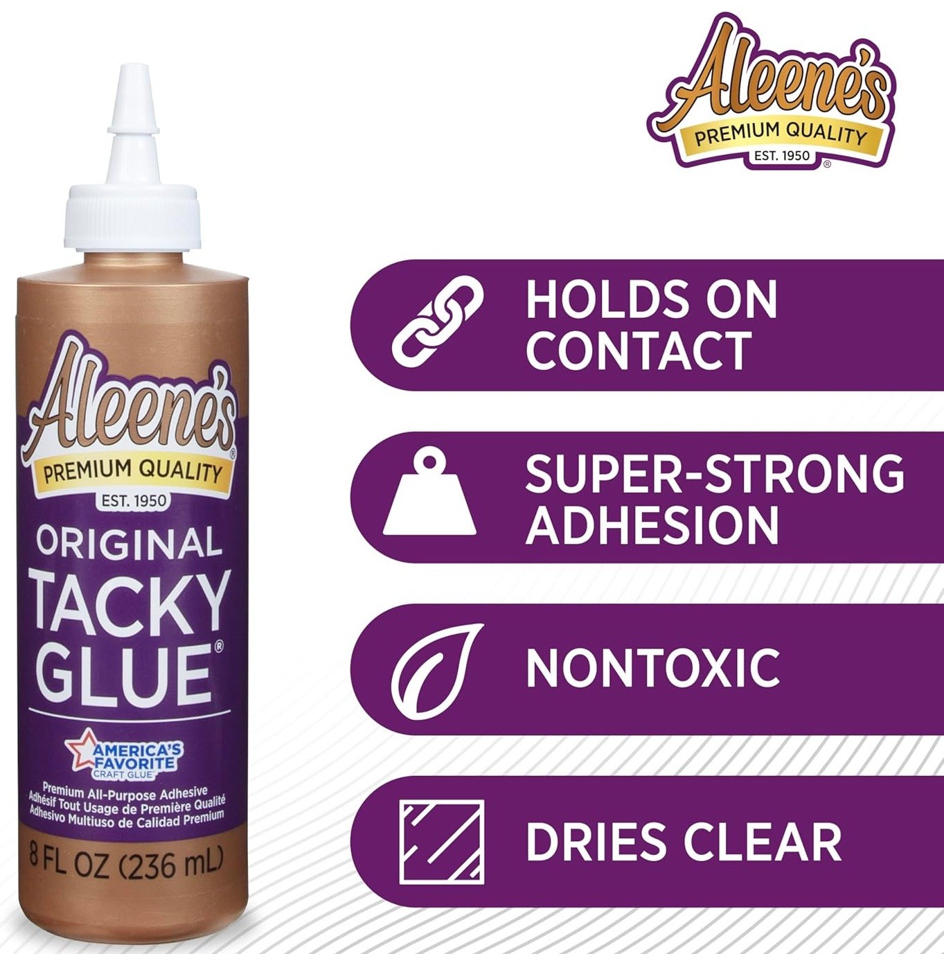 Aleene’s All Purpose Tacky Glue, 8-Ounce, Clear MFG: 15599