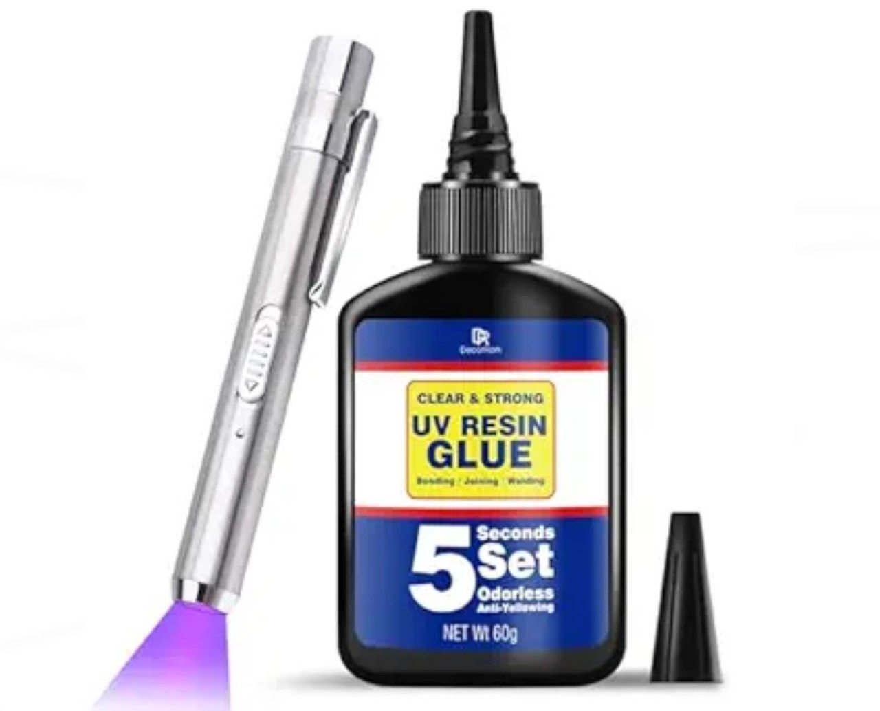 UV Resin Kit with Light 60G UV Glue for Bonding & Curing in Seconds Professional