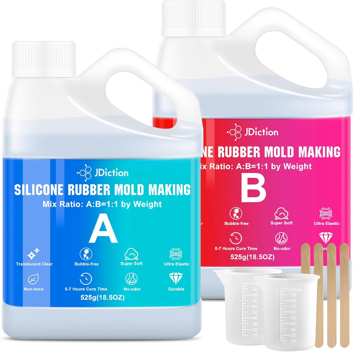 Silicone Mold Making Kit, 2.32Lb(37Oz) Super Elastic Liquid Silicone Ru