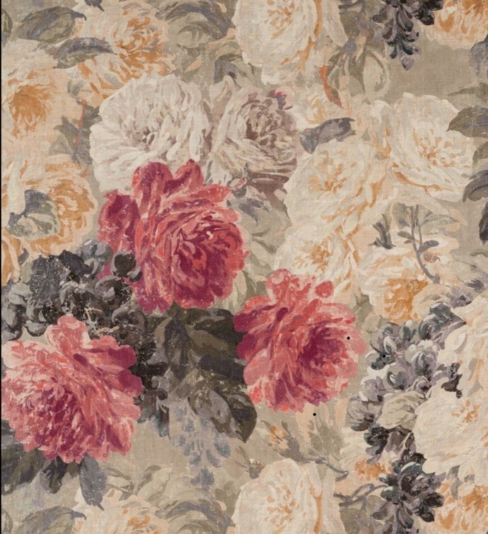Zoffany Curtain/Uph ‘ROSE ABSOLUTE – SUNSTONE/MERCURY’ 3.2 METRES – 100% LINEN