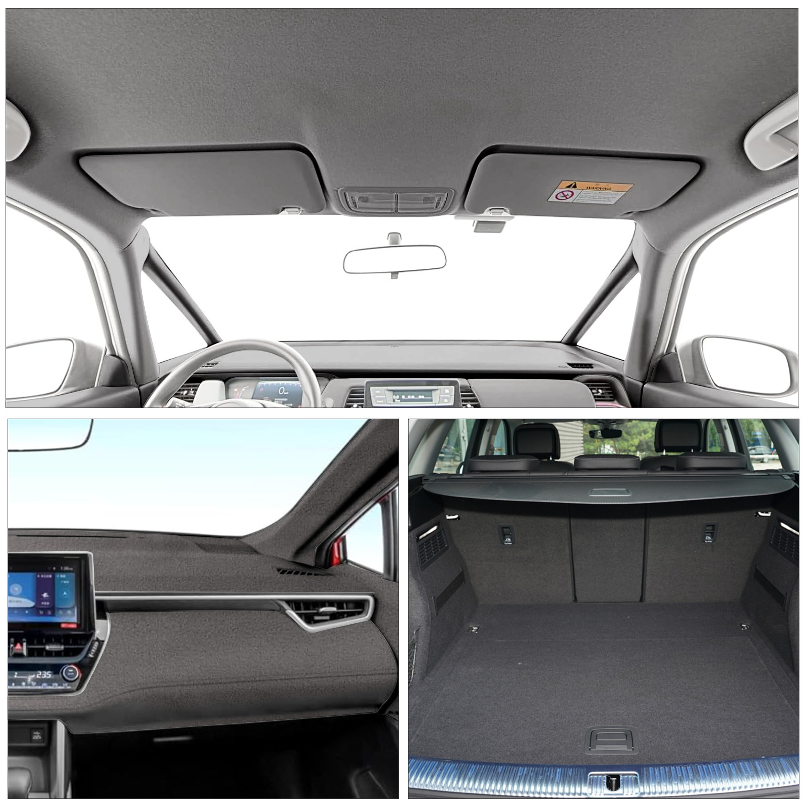 60″ (W) Suede Car Headliner Fabric with Foam Backing Automotive DIY Replacement