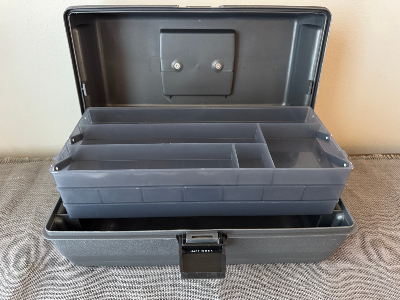 Vintage Art Bin 3 Tray Organizer Box 8413 1990s Gray Craft Storage Box USA MADE