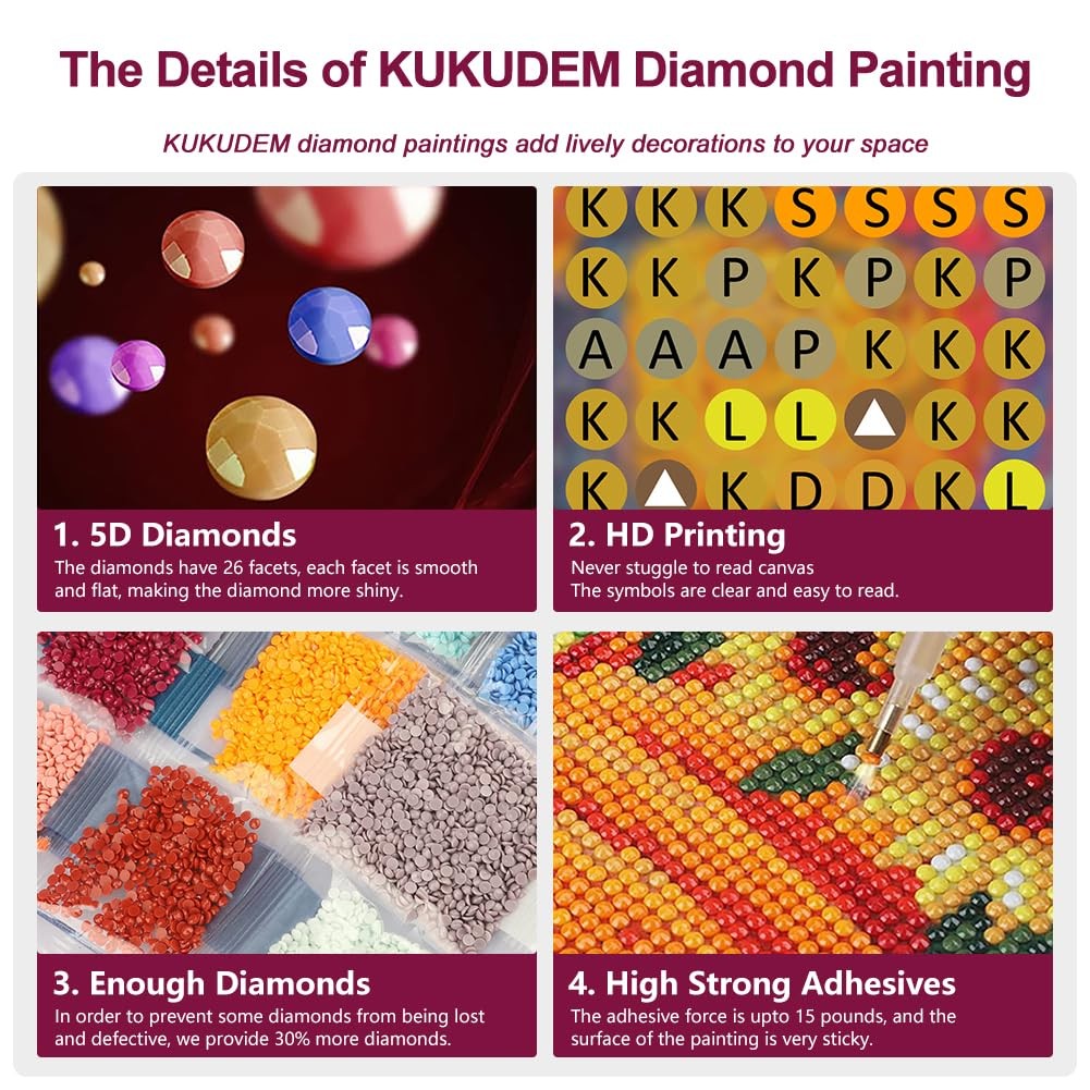 All Seasons Cat Diamond Art Painting Kits for Adults, Diamond Art Kits for Be…