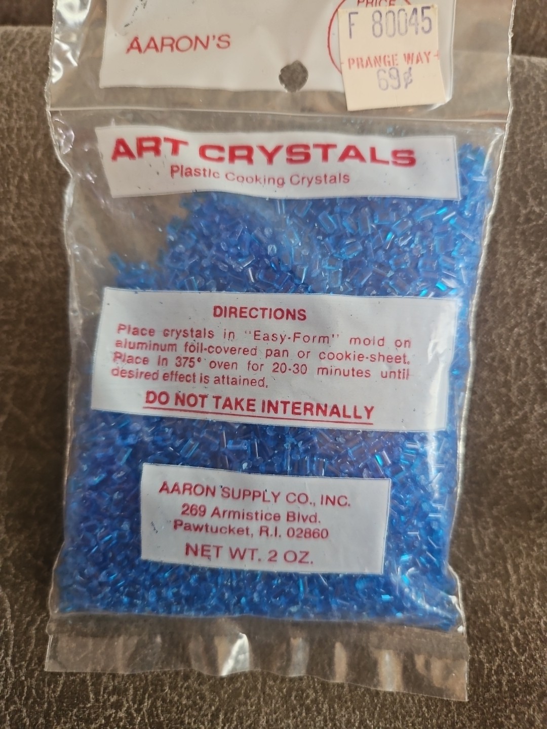 VINTAGE NEW! AARONS LARGE BAG MAKIT & BAKIT PLASTIC BAKING CRYSTALS 2 OZ Blue