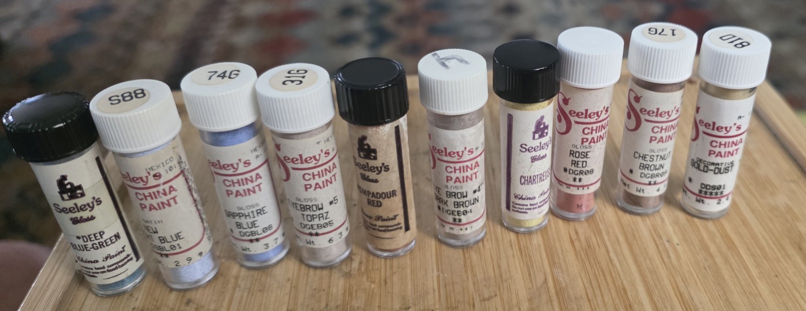 SEELEY’S Lot Of 20 China Paint Powders Vintage China Doll Paint Mostly Full