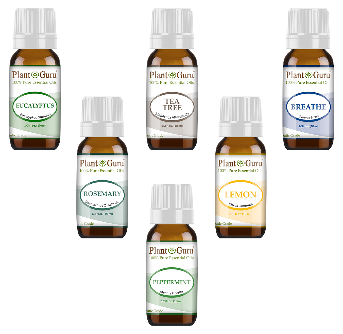 Respiratory Essential Oil Set 6 – 10 ml 100% Pure Natural Oils With Breathe Easy