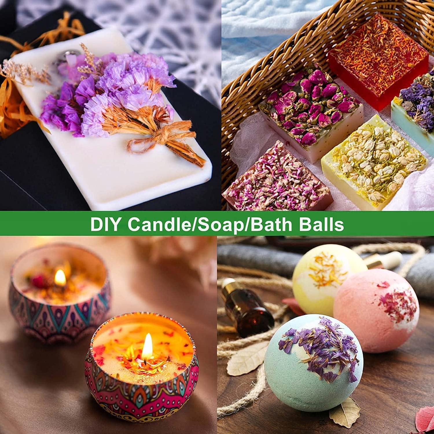 9 Bags Set Dried Flowers – Candle Making Soap DIY Stylea 9 Bags*0.3oz