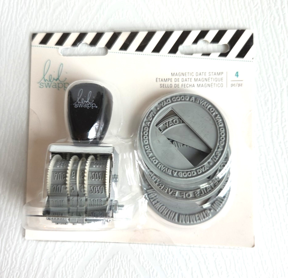NIB Heidi Swapp Magnetic Date Stamp for Scrapbooking 4 pcs PLEASE READ 2012-2023
