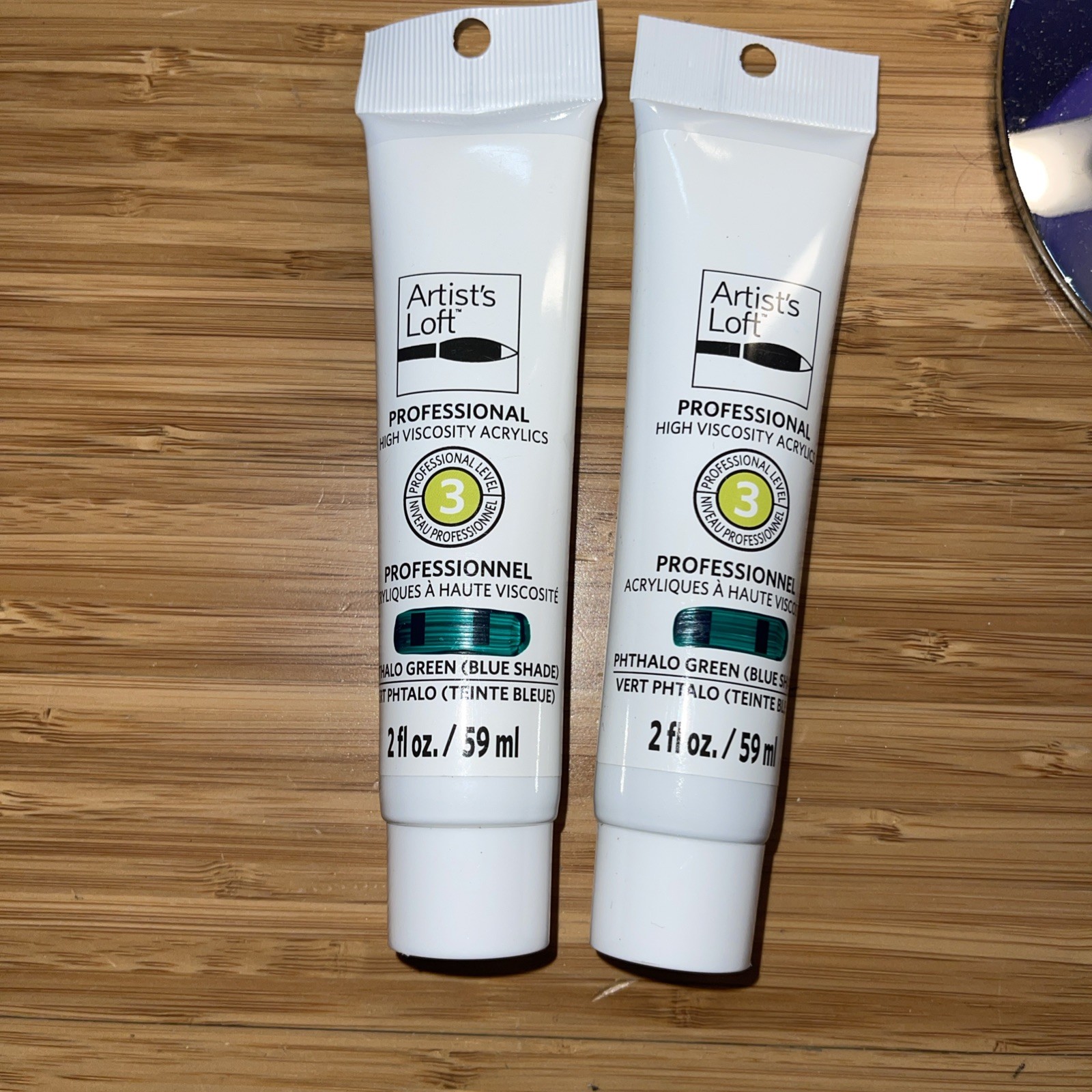 2x High Viscosity Acrylic Paint Level 3 Artist’s Loft Phtalo Green Blue Shade