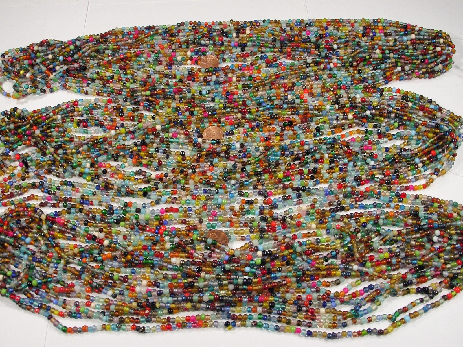 30 Strands 36″ India Handmade Assorted Color Glass Beads Wholesale Bulk (CT-52)