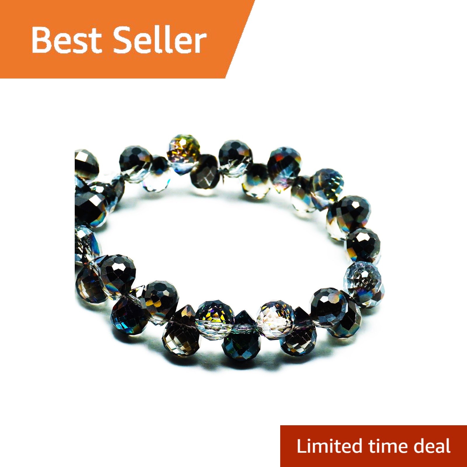 DIQIO teardrop crystal beads, magenta black 8x11mm