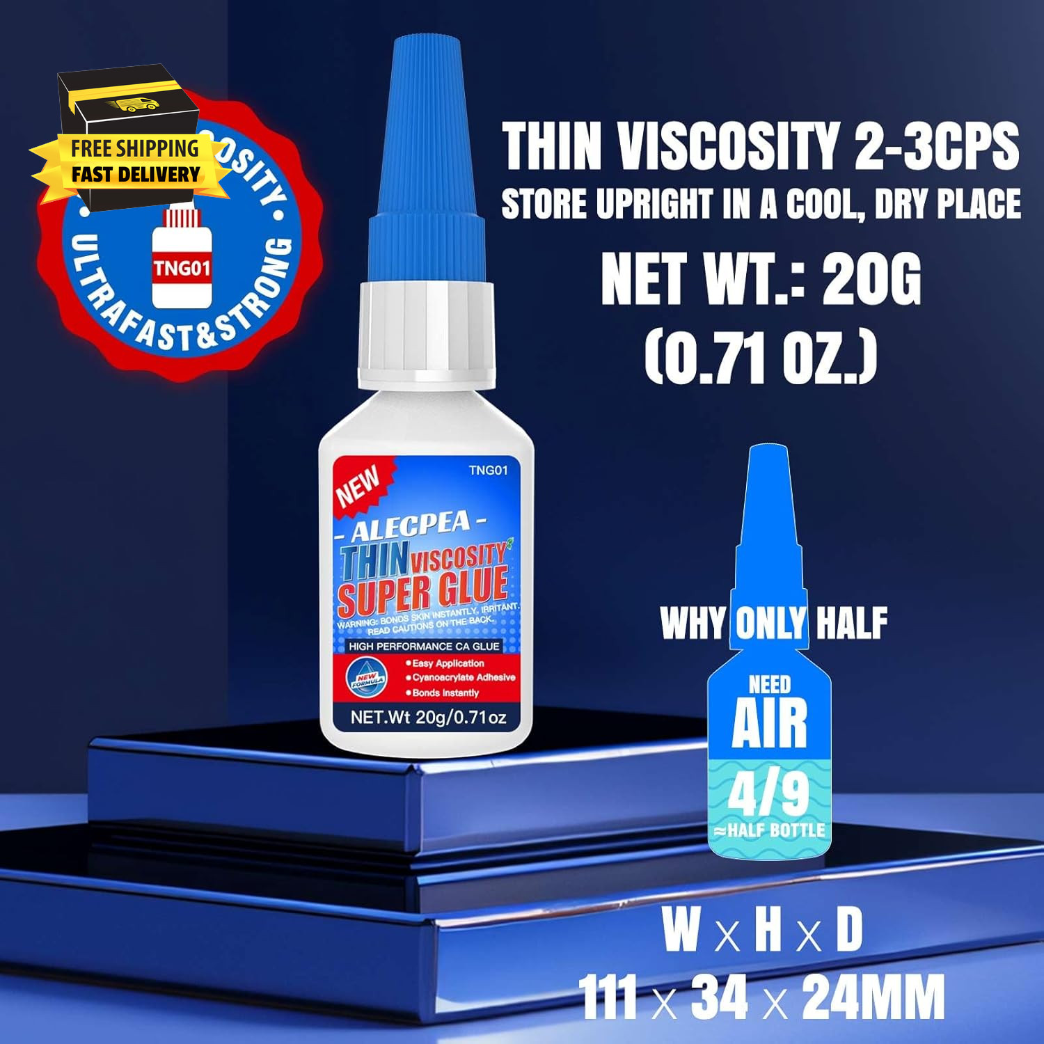 20G Thin CA Glue (2-3 CPS), 2-5 Second Cure Time – Ideal for Hobbies and Precisi