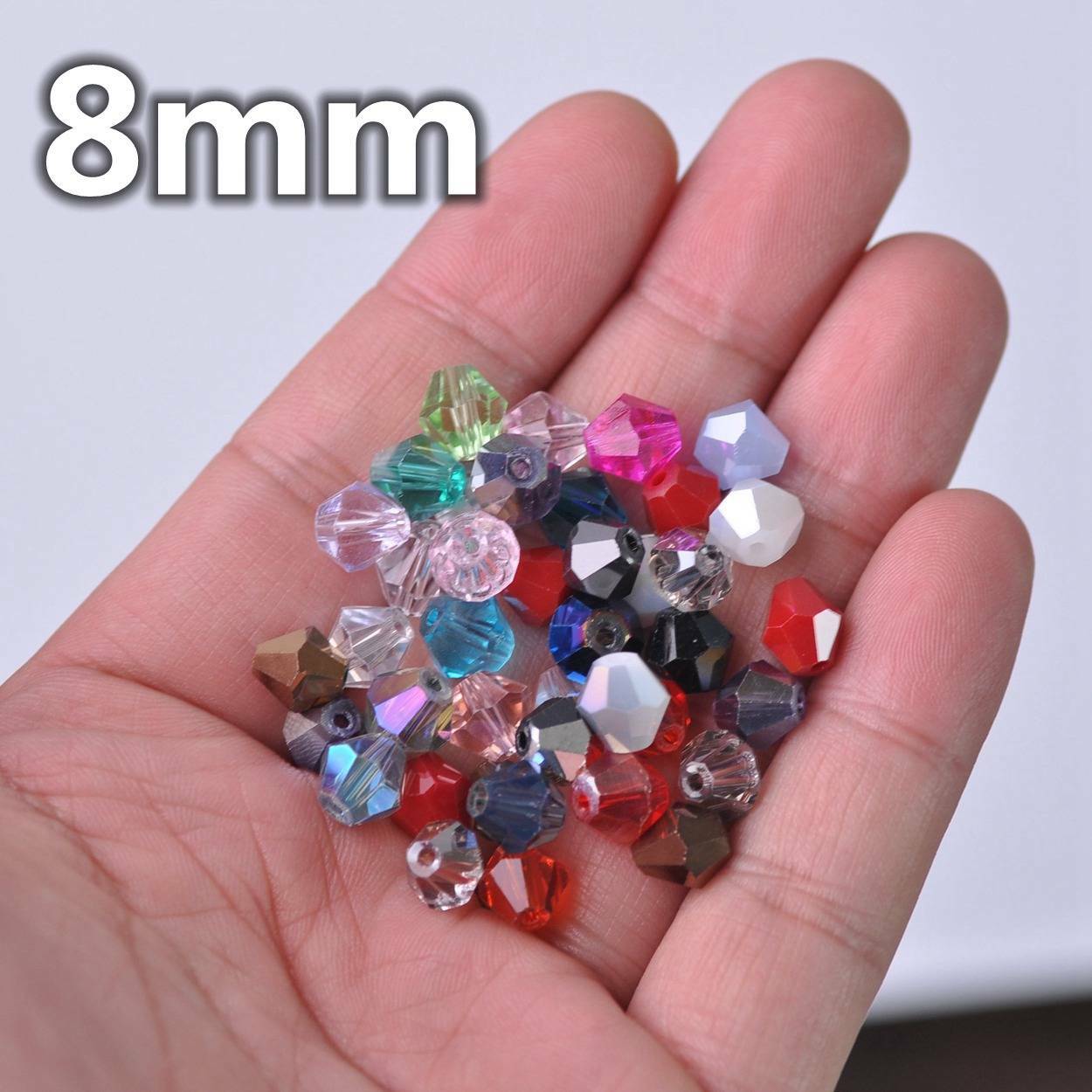 3mm 4mm 6mm 8mm Bicone Faceted Crystal Glass Loose Crafts Beads Jewelry Making