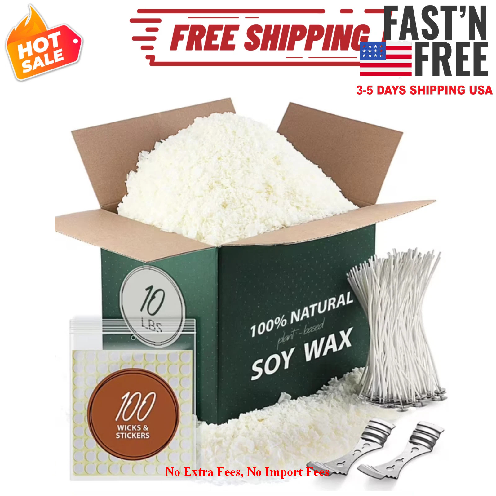 LammLoe Soy Candle Making Kit 10 lbs Natural Soy Candle Wax Flakes Accessores